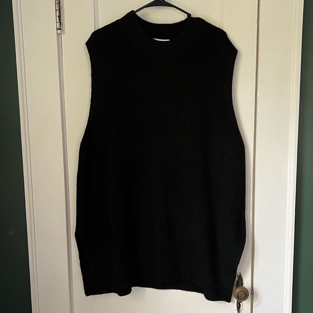 Black knit sleeveless sweater